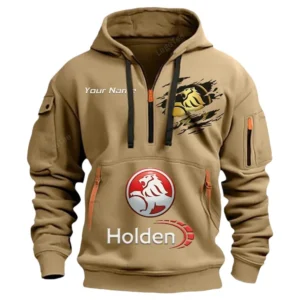 Hoodie Half Zipper Exclusive Logo Gift For Everyday Auto Enthusiasts CAR113 - Khaki