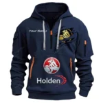 Hoodie Half Zipper Exclusive Logo Gift For Road Sedan Enthusiasts CAR113 - Navy