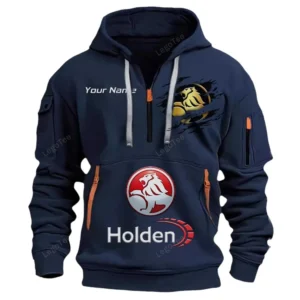 Hoodie Half Zipper Exclusive Logo Gift For Road Sedan Enthusiasts CAR113 - Navy