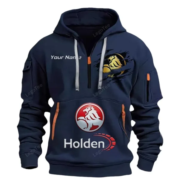 Hoodie Half Zipper Exclusive Logo Gift For Road Sedan Enthusiasts CAR113 - Navy