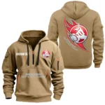 Hoodie Half Zipper Exclusive Logo Gift For Utility Vehicle (Ute) Enthusiasts CAR170 - Khaki