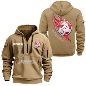 Hoodie Half Zipper Exclusive Logo Gift For Utility Vehicle (Ute) Enthusiasts CAR170 - Khaki