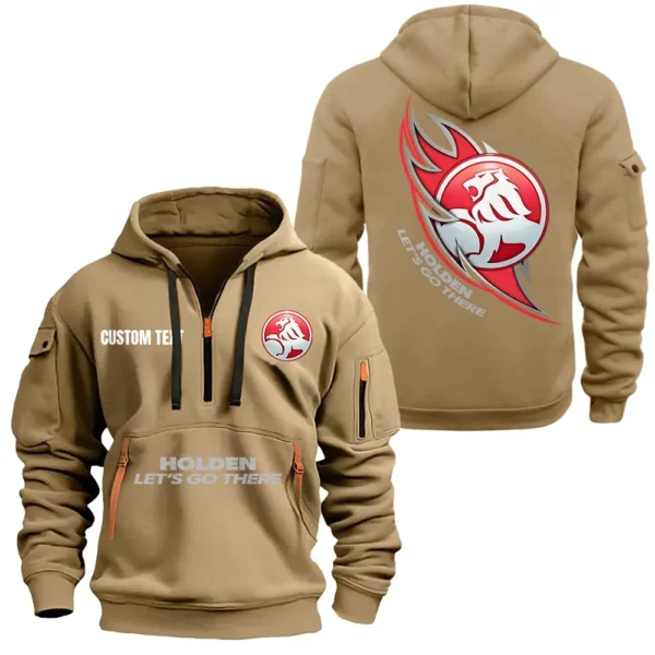 Hoodie Half Zipper Exclusive Logo Gift For Utility Vehicle (Ute) Enthusiasts CAR170 - Khaki