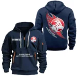 Hoodie Half Zipper Exclusive Logo Gift For Passenger Car Enthusiasts CAR170 - Navy