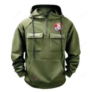 Road Sedan Tactical Quarter Zip Hoodie, Exclusive Logo Hoodie For Car Enthusiasts CAR109 - Army Green