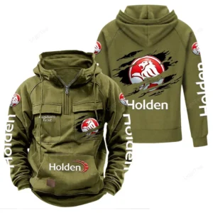 Australian Car Tactical Quarter Zip Hoodie, Exclusive Logo Hoodie For Car Enthusiasts CAR122 - Army Green
