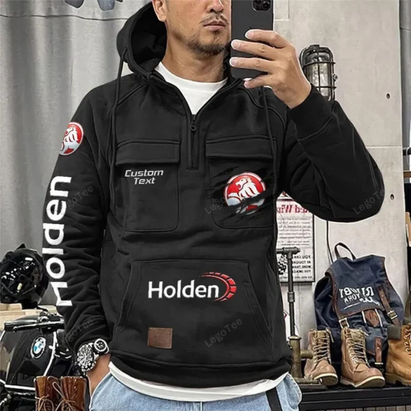 Classic Auto Tactical Quarter Zip Hoodie, Exclusive Logo Hoodie For Car Enthusiasts CAR122 - Black - Image 2