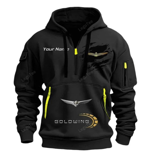 Hoodie Half Zipper Exclusive Logo Gift For Mid-Size Auto Enthusiasts CAR113 - Black