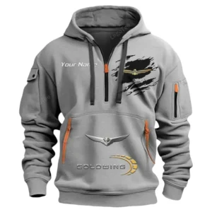 Hoodie Half Zipper Exclusive Logo Gift For Touring Bike Enthusiasts CAR113 - Gray
