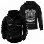 Two-Wheeler Tactical Quarter Zip Hoodie, Exclusive Logo Hoodie For Car Enthusiasts CAR106 - Black