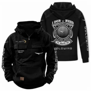 Two-Wheeler Tactical Quarter Zip Hoodie, Exclusive Logo Hoodie For Car Enthusiasts CAR106 - Black