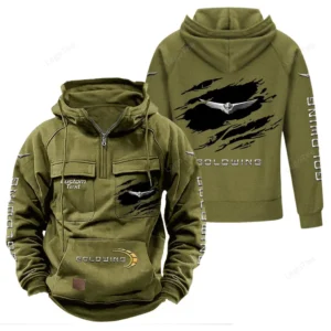 Mid-Size Vehicle Tactical Quarter Zip Hoodie, Exclusive Logo Hoodie For Car Enthusiasts CAR122 - Army Green