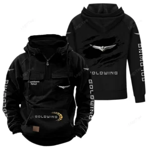 City Car Tactical Quarter Zip Hoodie, Exclusive Logo Hoodie For Car Enthusiasts CAR122 - Black