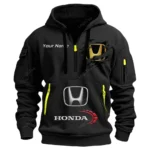 Hoodie Half Zipper Exclusive Logo Gift For Dual-Sport Motorbike Enthusiasts CAR113 - Black