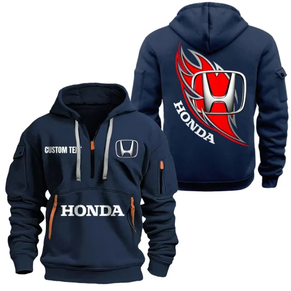 Exclusive Logo Hoodie Half Zipper For Dual-Sport Motorbike Enthusiasts, Gift For Dual-Sport Motorbike Fans CAR170 - Navy