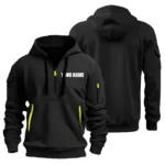 Hoodie Half Zipper Custom Name CLE11082925351 - Black