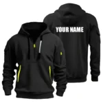 Hoodie Half Zipper Custom Name CLE11082925355 - Black