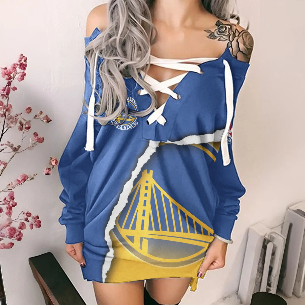 Hoop Culture Family Lace-Up Sweatshirt For Women, Sporty Chic Hoodie Dress HVN1273