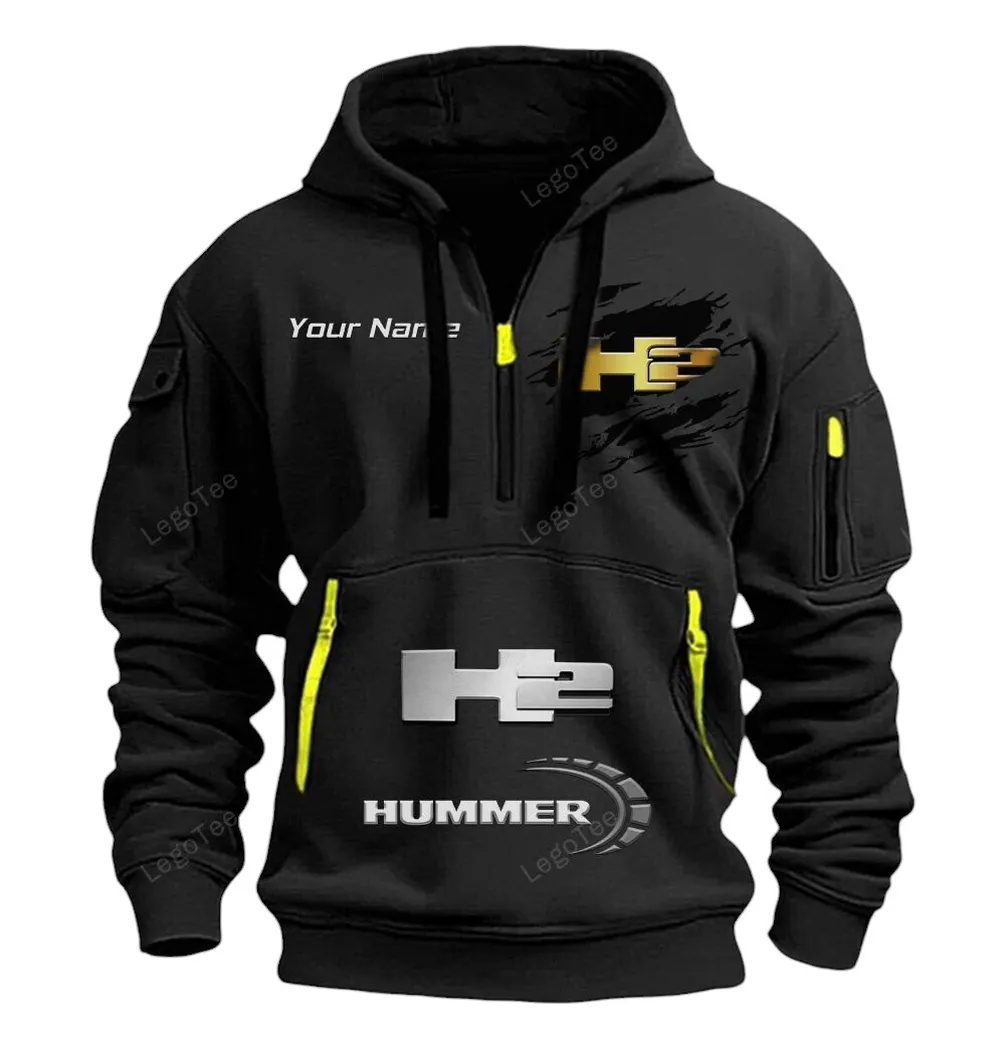 Hoodie Half Zipper Exclusive Logo Gift For Passenger Vehicle Enthusiasts CAR113 - Black