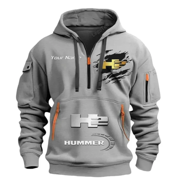 Hoodie Half Zipper Exclusive Logo Gift For Daily Driver Enthusiasts CAR113 - Gray
