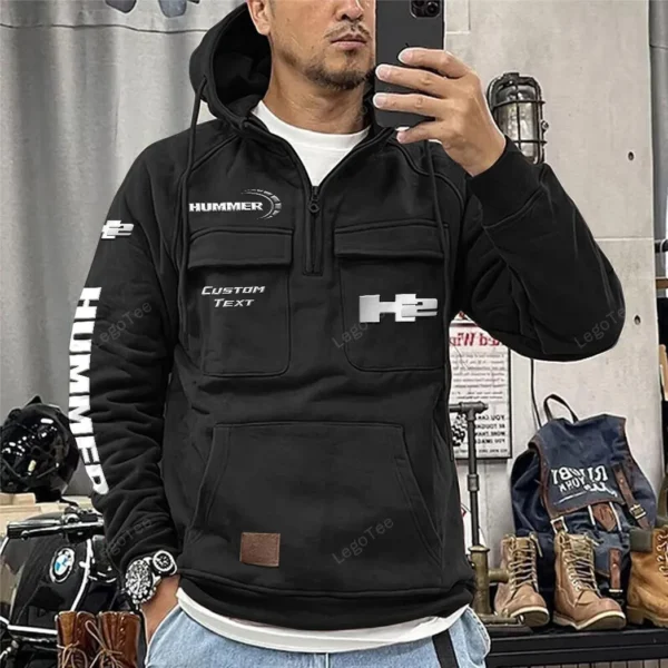 Tactical Utility Truck Tactical Quarter Zip Hoodie, Exclusive Logo Hoodie For Car Enthusiasts CAR106 - Black - Image 2