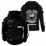Tactical Utility Truck Tactical Quarter Zip Hoodie, Exclusive Logo Hoodie For Car Enthusiasts CAR106 - Black