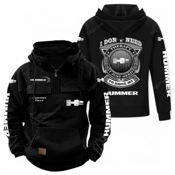 Tactical Utility Truck Tactical Quarter Zip Hoodie, Exclusive Logo Hoodie For Car Enthusiasts CAR106 - Black