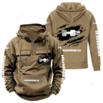 Expedition-Ready SUV Tactical Quarter Zip Hoodie, Exclusive Logo Hoodie For Car Enthusiasts CAR122 - Khaki