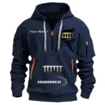 Hoodie Half Zipper Exclusive Logo Gift For Rugged Utility Auto Enthusiasts CAR113 - Navy