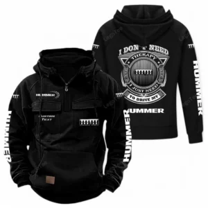 All-Terrain Truck Tactical Quarter Zip Hoodie, Exclusive Logo Hoodie For Car Enthusiasts CAR106 - Black