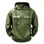 All-Terrain Truck Tactical Quarter Zip Hoodie, Exclusive Logo Hoodie For Car Enthusiasts CAR109 - Army Green