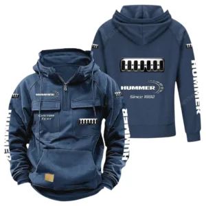Off-Road SUV Tactical Quarter Zip Hoodie, Exclusive Logo Hoodie For Car Enthusiasts CAR960 - Dark Blue