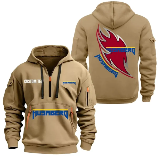 Hoodie Half Zipper Exclusive Logo Gift For Agile Dirt Bike Enthusiasts CAR170 - Khaki