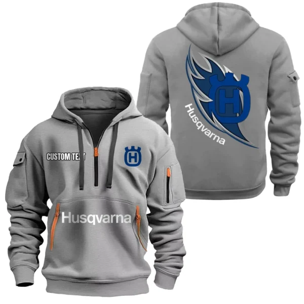Hoodie Half Zipper Exclusive Logo Gift For High-Performance Off-Roader Enthusiasts CAR170 - Gray
