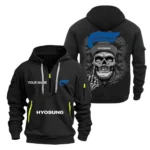 Hoodie Half Zipper Exclusive Logo Gift For Urban Motorcycle Enthusiasts CAR166 - Black