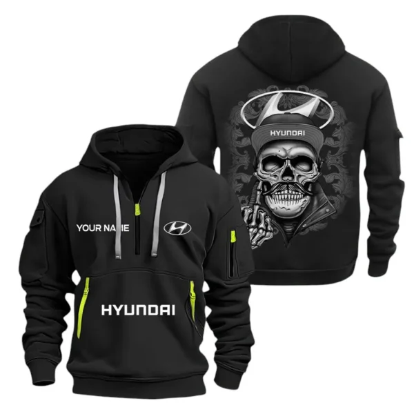 Hoodie Half Zipper Exclusive Logo Gift For Family Car Enthusiasts CAR166 - Black
