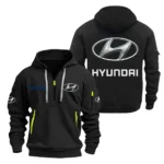 Compact Car Hoodie Half Zipper, All Over Print Hoodie Gift For Compact Car Enthusiasts CAR200 - Black