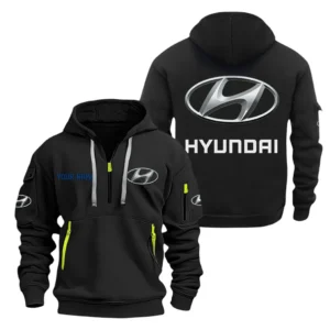 Compact Car Hoodie Half Zipper, All Over Print Hoodie Gift For Compact Car Enthusiasts CAR200 - Black
