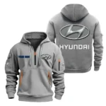 Hoodie Half Zipper Exclusive Logo Gift For SUV Enthusiasts CAR200 - Gray