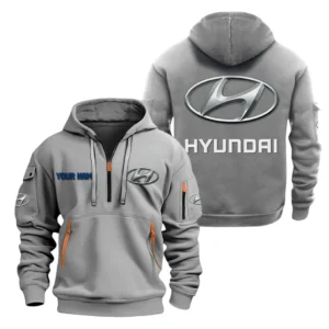 Hoodie Half Zipper Exclusive Logo Gift For SUV Enthusiasts CAR200 - Gray