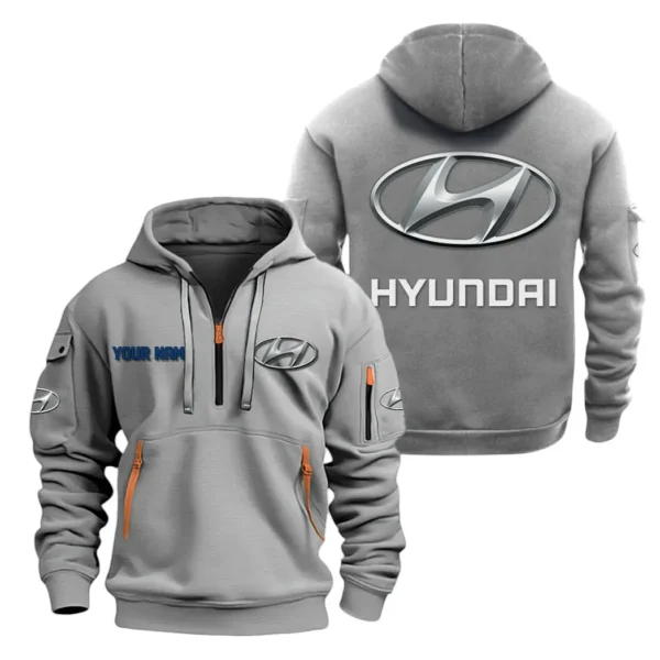 Hoodie Half Zipper Exclusive Logo Gift For SUV Enthusiasts CAR200 - Gray