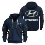 Hoodie Half Zipper Exclusive Logo Gift For Compact Car Enthusiasts CAR200 - Navy