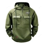 Sedan Tactical Quarter Zip Hoodie, Exclusive Logo Hoodie For Car Enthusiasts CAR109 - Army Green
