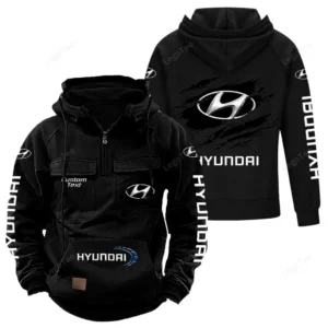 Adventure-Ready Vehicle Tactical Quarter Zip Hoodie, Exclusive Logo Hoodie For Car Enthusiasts CAR122 - Black