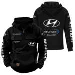 Mid-Size Vehicle Tactical Quarter Zip Hoodie, Exclusive Logo Hoodie For Car Enthusiasts CAR960 - Black