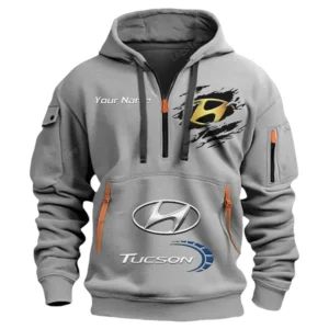 Hoodie Half Zipper Exclusive Logo Gift For Family Car Enthusiasts CAR113 - Gray