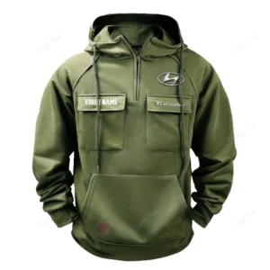 Compact SUV Tactical Quarter Zip Hoodie, Exclusive Logo Hoodie For Car Enthusiasts CAR109 - Army Green
