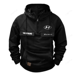 Crossover Vehicle Tactical Quarter Zip Hoodie, Exclusive Logo Hoodie For Car Enthusiasts CAR109 - Black