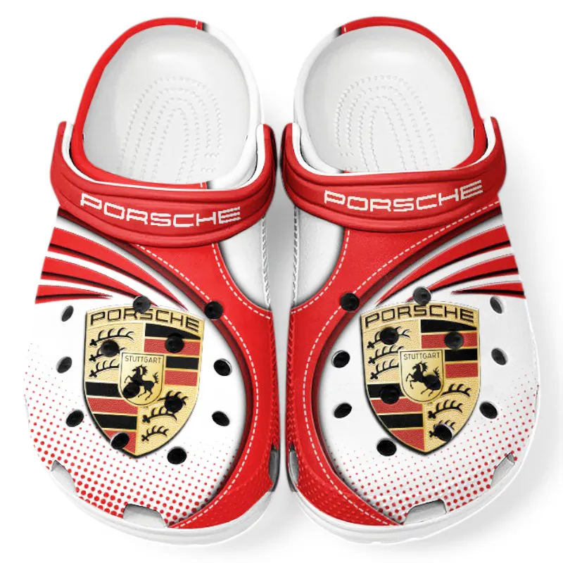 Iconic Sports Vehicle Lover’s All Over Print Clog, Slip-On Shoes for Daily Comfort and Garage Style CAR181 - Red