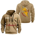 Hoodie Half Zipper Exclusive Logo Gift For Classic Motorcycle Enthusiasts CAR170 - Khaki